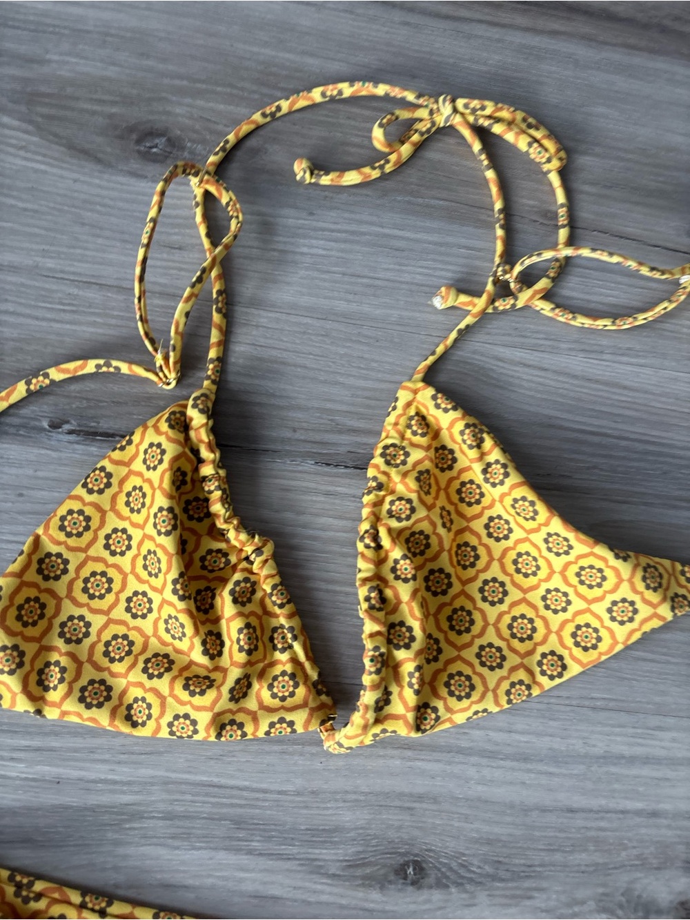 NWOT Skatie M Yellow Floral High Waist Bikini - Picture 2 of 4